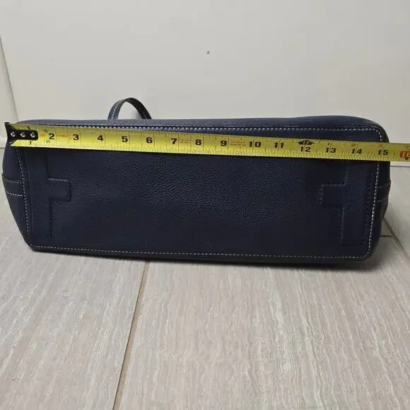 Tory Burch Perforated Tote Blue Bag Logo Shoulder Handbag - Picture 5 of 9